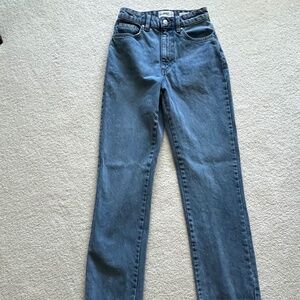 Cotton On Light Wash Long Straight Leg High Waisted Denim Mom Jean 2